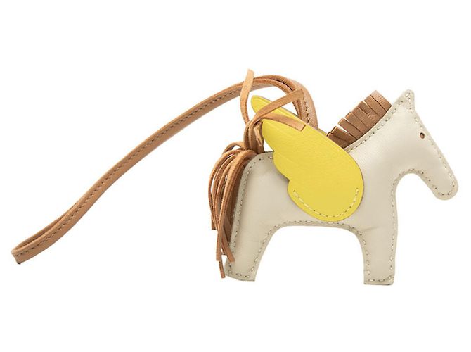 Hermès Accessorio per borsa Charm Hermes Rodeo PM Pegasus Marrone Beige Giallo - vista 2