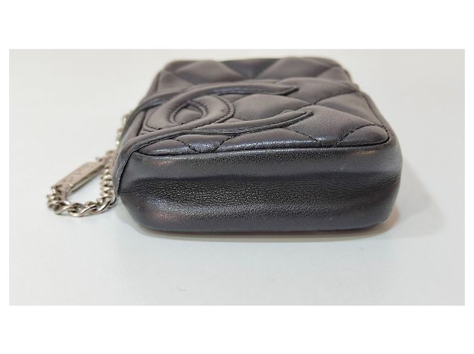 Chanel Quilted Leather Mini Clutch Black - view 4