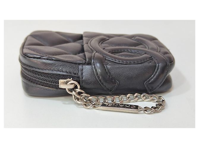 Chanel Quilted Leather Mini Clutch Black - view 7