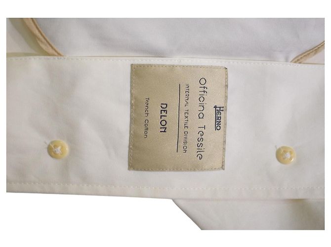 Herno Officina Tessile Trench de Algodón con Capucha - Off White Blanco - vista 10