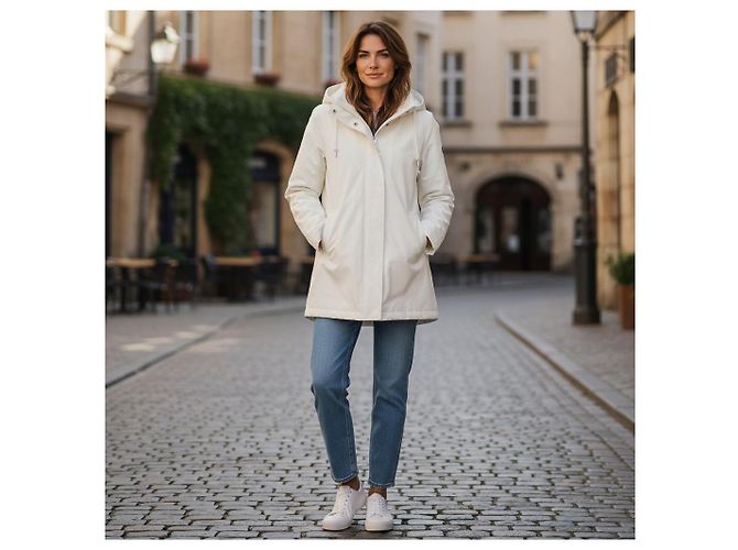 Herno Officina Tessile Trench de Algodón con Capucha - Off White Blanco - vista 4