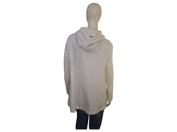Herno Officina Tessile Trench de Algodón con Capucha - Off White Blanco - vista 5