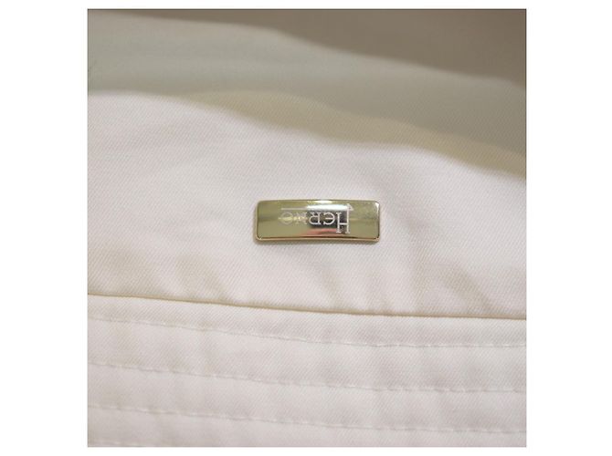 Herno Officina Tessile Trench de Algodón con Capucha - Off White Blanco - vista 7