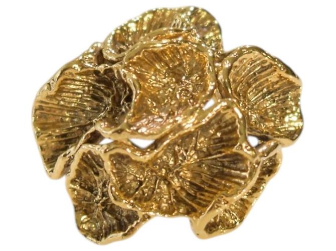 Tom Ford Anello Cocktail Floreale Oro Misura 55 Gold hardware - vista 2