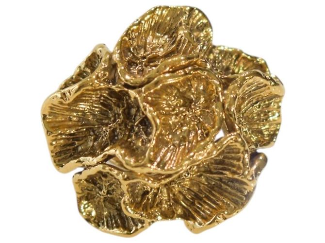 Tom Ford Anello Cocktail Floreale Oro Misura 55 Gold hardware - vista 6