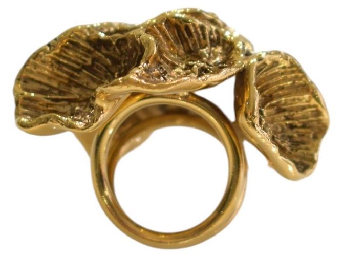 Tom Ford Anello Cocktail Floreale Oro Misura 55 Gold hardware - vista 7