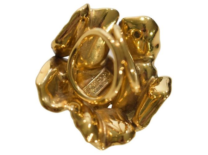 Tom Ford Anello Cocktail Floreale Oro Misura 55 Gold hardware - vista 8