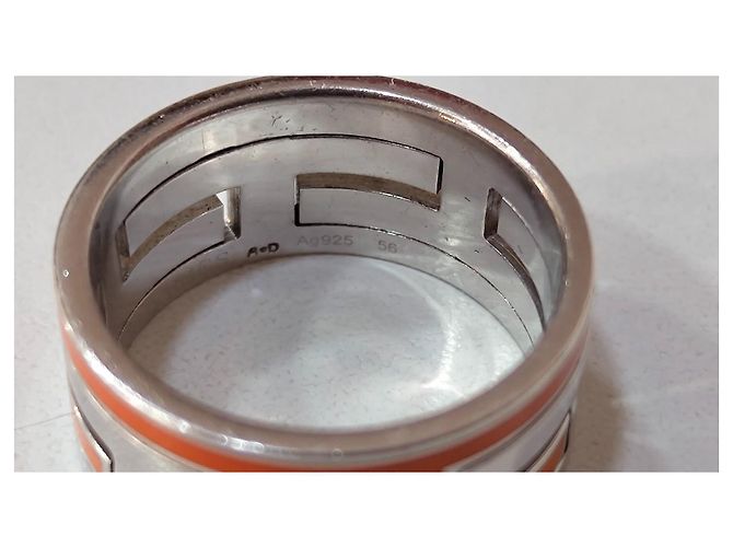 Hermès Anillo Move en Plata y Esmalte Naranja - vista 3