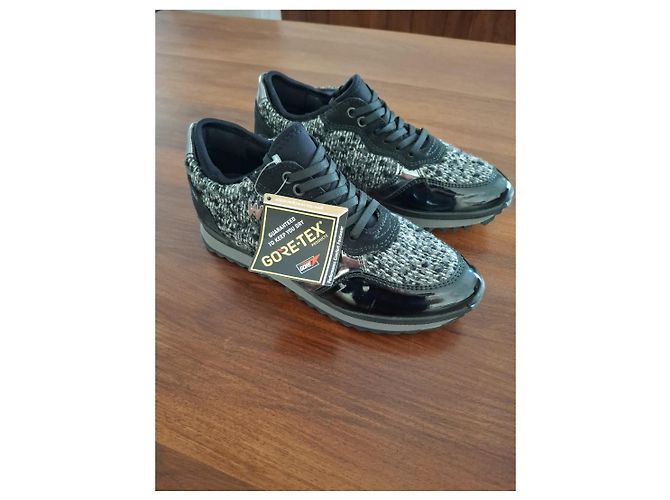 Autre Marque Walk Sneaker aus Tweed und Lackleder - Grau/Schwarz Weiß - Ansicht 3