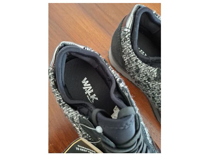 Autre Marque Walk Sneaker aus Tweed und Lackleder - Grau/Schwarz Weiß - Ansicht 4
