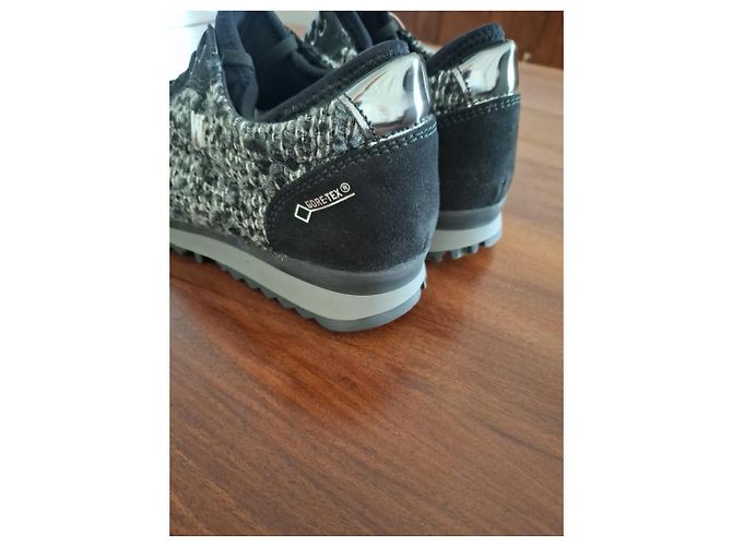 Autre Marque Walk Sneaker aus Tweed und Lackleder - Grau/Schwarz Weiß - Ansicht 5