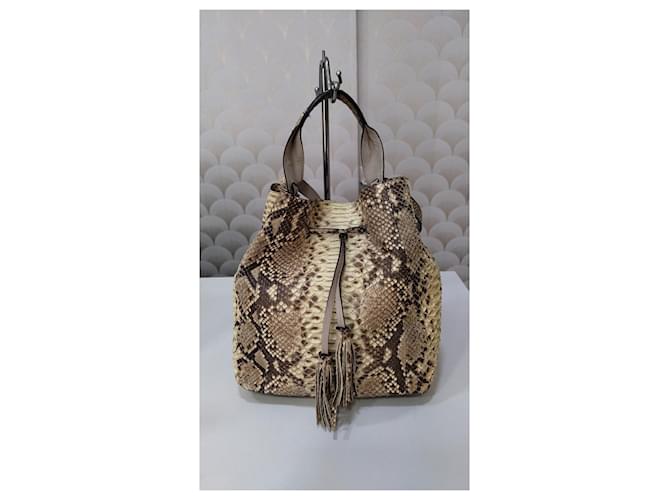 Gerard Darel Borsa a secchiello in pelle di pitone Marrone - vista 2