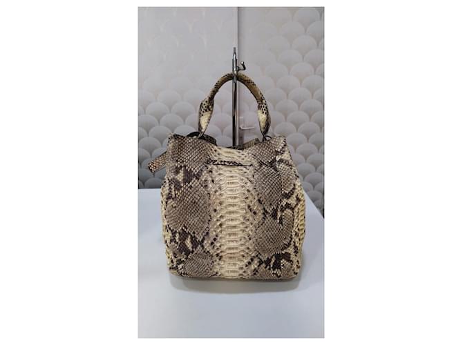 Gerard Darel Borsa a secchiello in pelle di pitone Marrone - vista 4