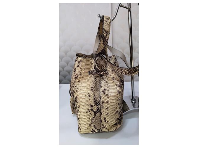 Gerard Darel Borsa a secchiello in pelle di pitone Marrone - vista 7