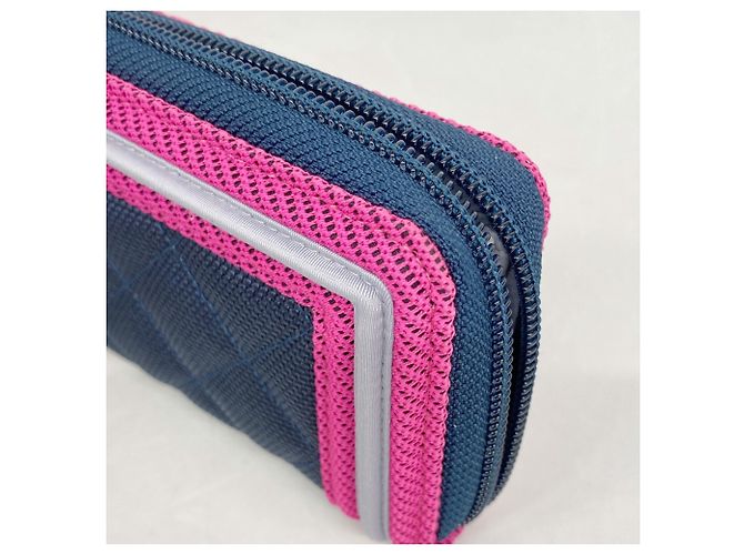 Le Boy Carteira Boy em tecido Chanel Navy Pink Rosa Azul marinho - vista 5
