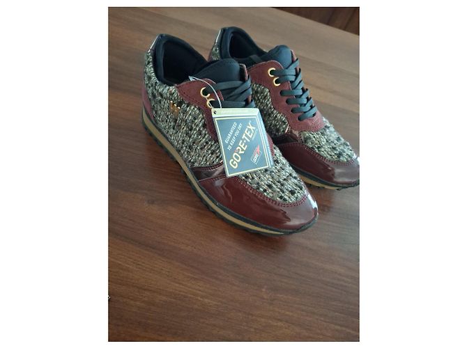 Autre Marque Sneakers Melluso in tweed e vernice bordeaux Marrone Bordò - vista 3