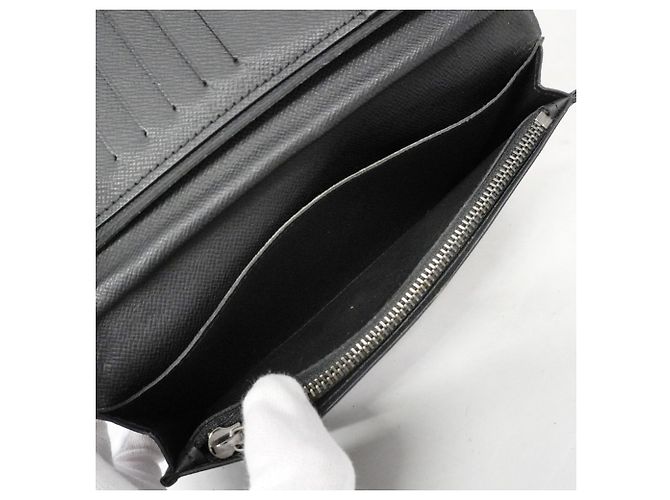 Portafoglio lungo Louis Vuitton Monogram Eclipse Brazza Nero - vista 10