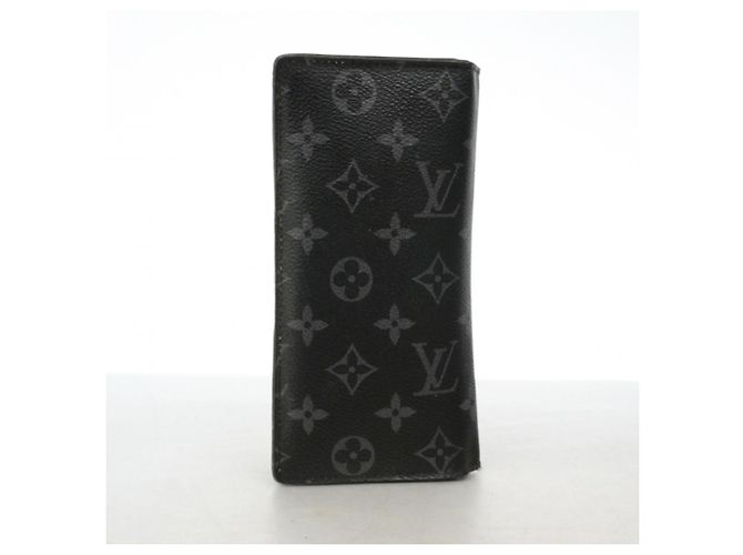 Portafoglio lungo Louis Vuitton Monogram Eclipse Brazza Nero - vista 11