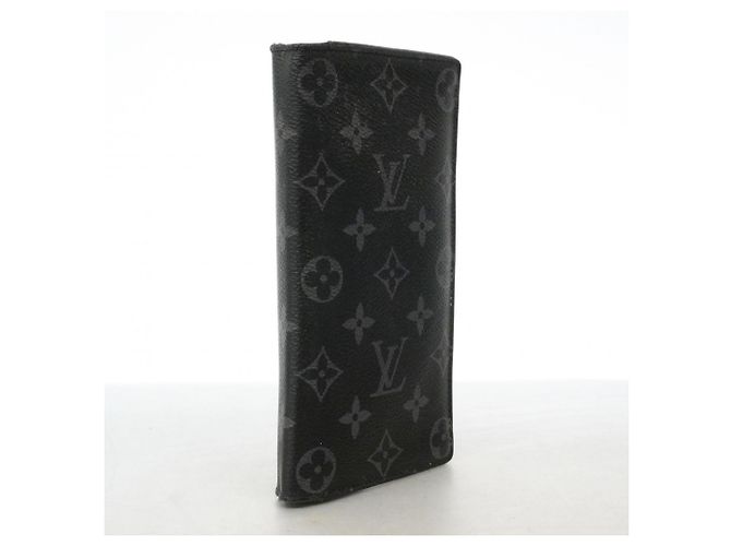 Portafoglio lungo Louis Vuitton Monogram Eclipse Brazza Nero - vista 2