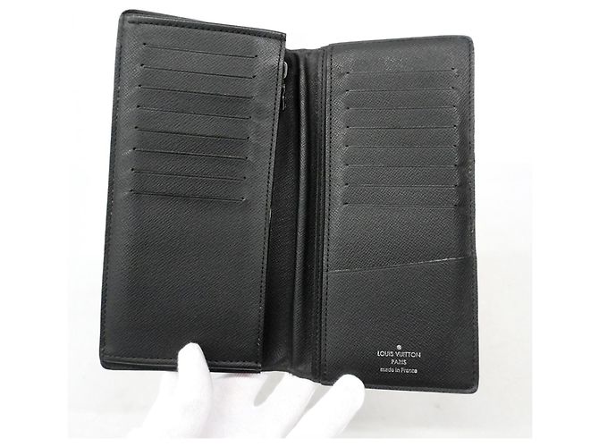 Portafoglio lungo Louis Vuitton Monogram Eclipse Brazza Nero - vista 3