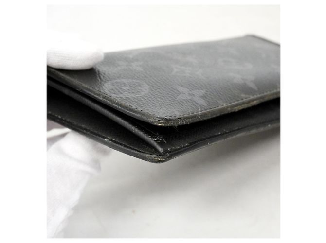 Portafoglio lungo Louis Vuitton Monogram Eclipse Brazza Nero - vista 6