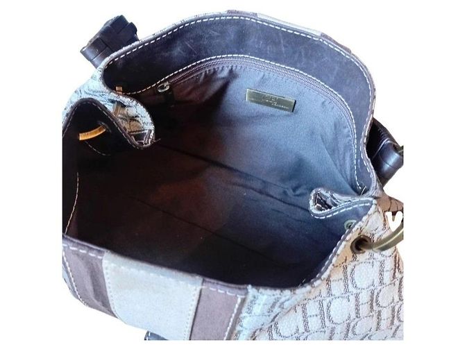Carolina Herrera Borsa a Spalla Monogram Marrone Beige - vista 7
