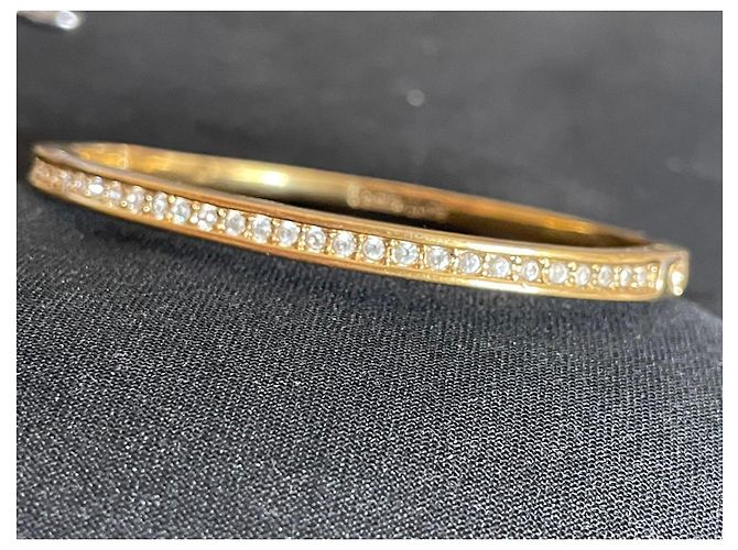 Autre Marque Camille Lucie Gold-plated Rhinestone Bangle Bracelet Golden - view 6