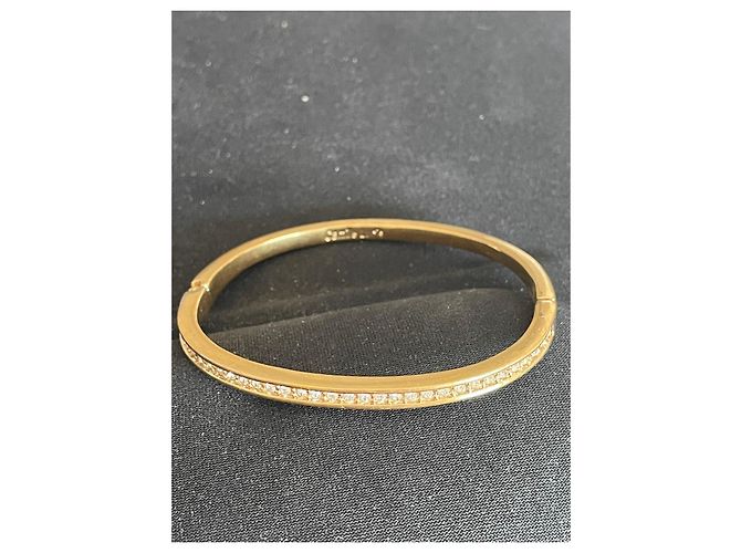 Autre Marque Camille Lucie Gold-plated Rhinestone Bangle Bracelet Golden - view 7