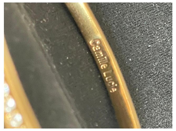 Autre Marque Camille Lucie Gold-plated Rhinestone Bangle Bracelet Golden - view 9