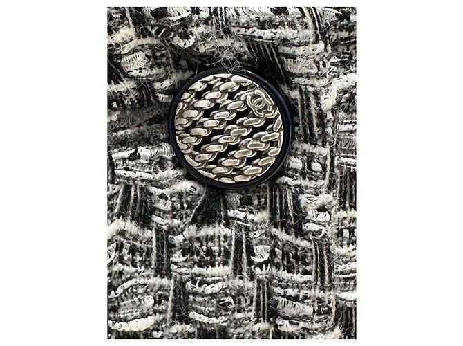 Timeless Chanel 2013 Black White Silver Lurex Tweed Jacke - Größe S Gebraucht - Ansicht 2