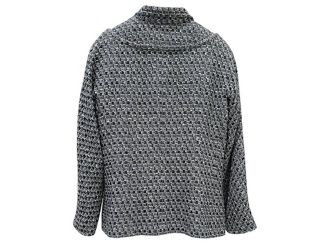 Timeless Chanel 2013 Black White Silver Lurex Tweed Jacke - Größe S Gebraucht - Ansicht 4