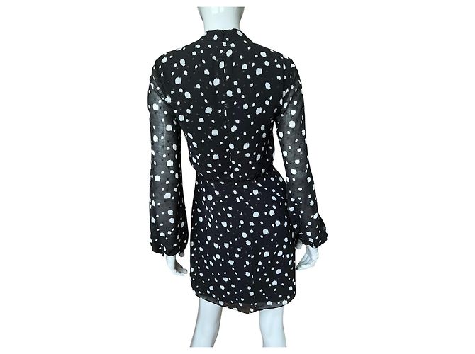Ted Baker Mini Abito a Pois Bianco e Nero - vista 3