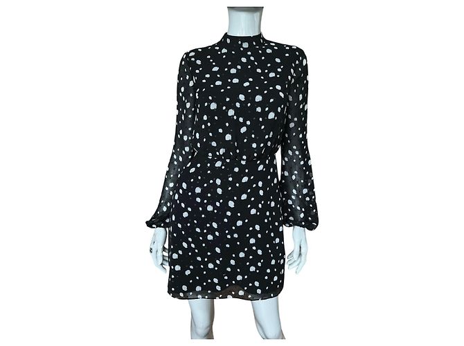 Ted Baker Mini Abito a Pois Bianco e Nero - vista 7