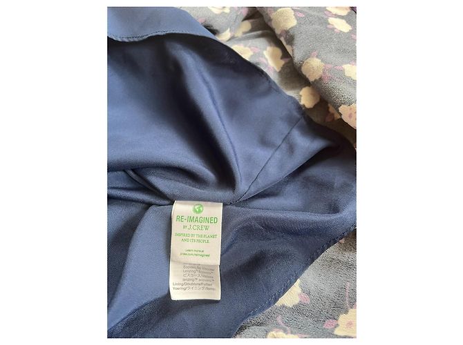 Autre Marque J. Crew Midi-Kleid Marineblau Blumenprint Weiß Lila Dunkelblau - Ansicht 5