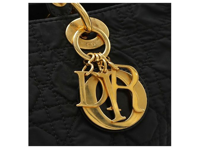 Borsa 2way Christian Dior Lady Dior Cannage Nylon Nero - vista 4