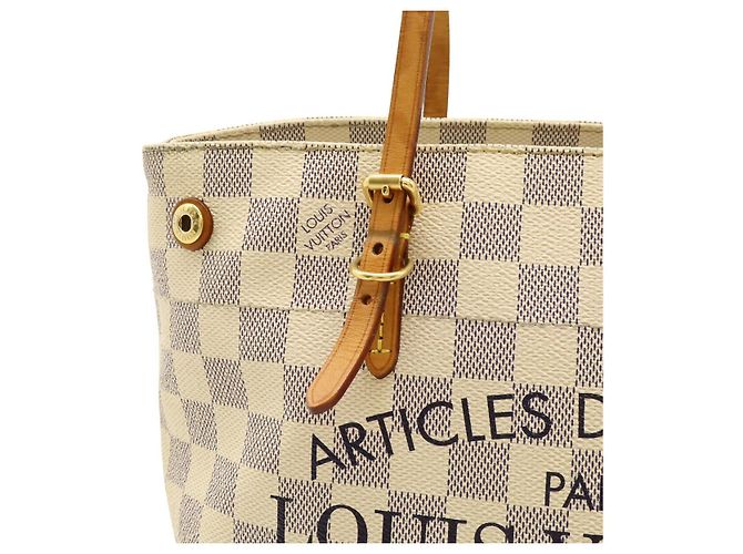 Borsa Tote Louis Vuitton Cabas PM Damier Azur 2way Crudo - vista 7
