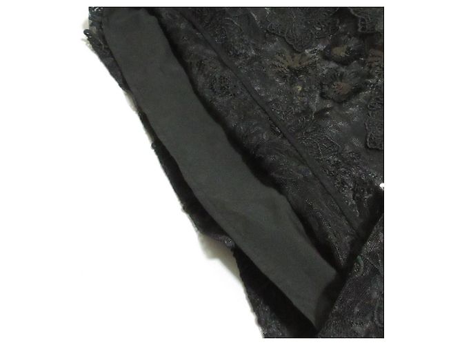 Autre Marque Top de tul bordado con diagrama Negro - vista 5