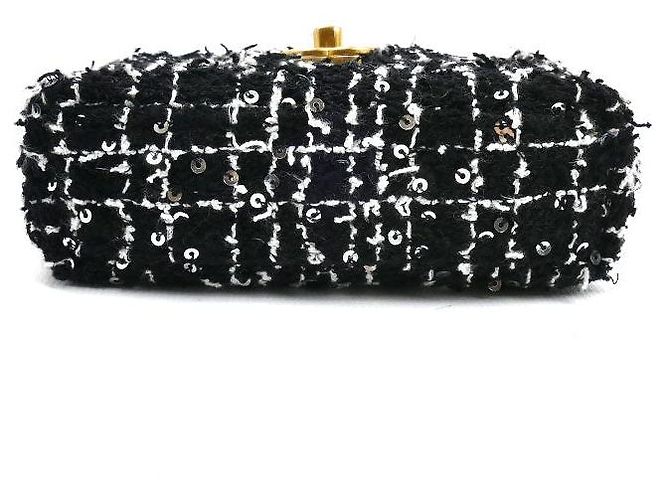Timeless Mini borsa a tracolla con catena in tessuto CHANEL Nero - vista 4