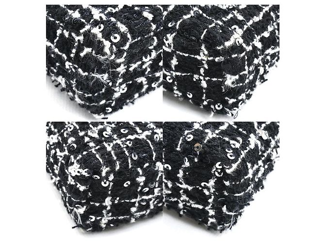 Timeless Mini borsa a tracolla con catena in tessuto CHANEL Nero - vista 6