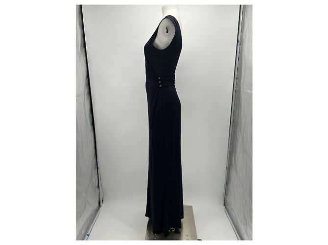 Chanel Langes Kleid marineblau - Ansicht 3