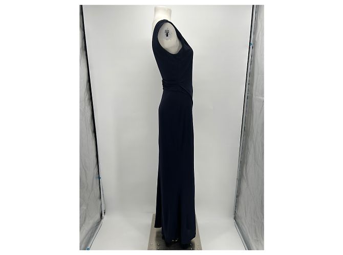 Chanel Langes Kleid marineblau - Ansicht 4