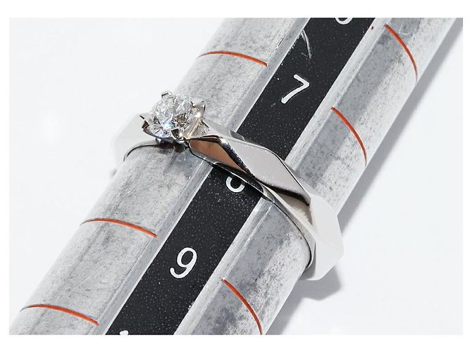 Boucheron Facette Pt950 Diamond Ring Größe 8 Silber - Ansicht 2