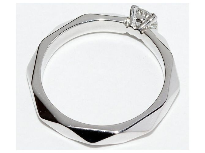Boucheron Facette Pt950 Diamond Ring Größe 8 Silber - Ansicht 4
