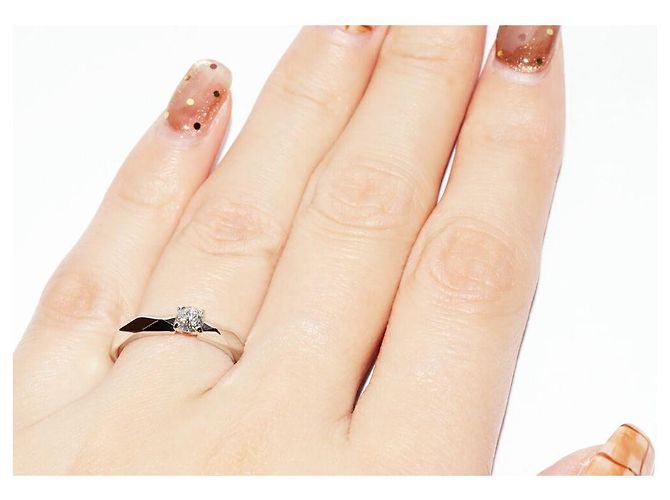 Boucheron Facette Pt950 Diamond Ring Größe 8 Silber - Ansicht 6