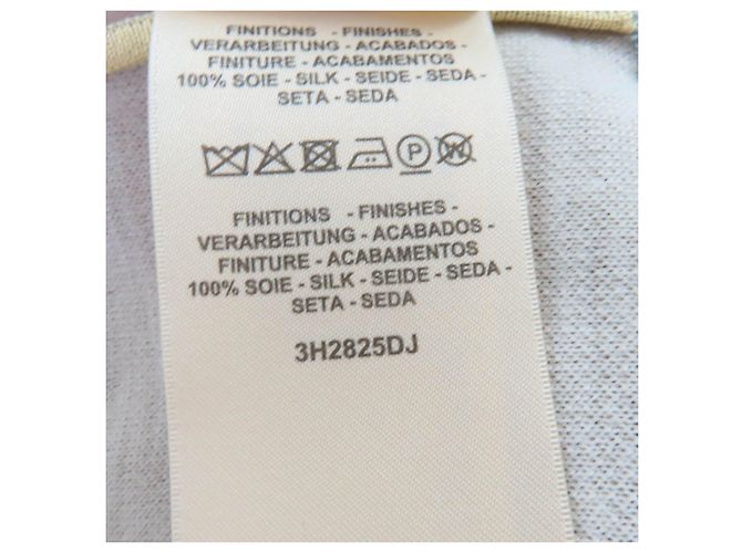Hermès Künstlerisches Twill Wolle Seidenkleid Größe 36 Blau Beige Hellblau - Ansicht 8
