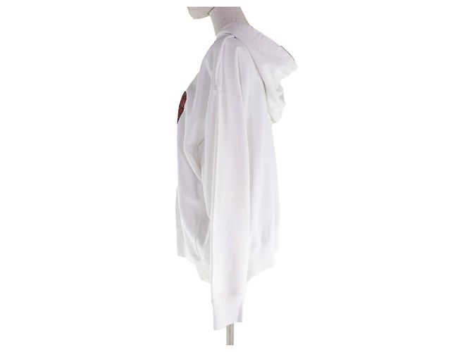 Stella Mc Cartney Stella McCartney Record Kapuzenpullover aus Baumwolle Weiß - Ansicht 2