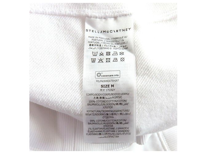 Stella Mc Cartney Stella McCartney Record Kapuzenpullover aus Baumwolle Weiß - Ansicht 7