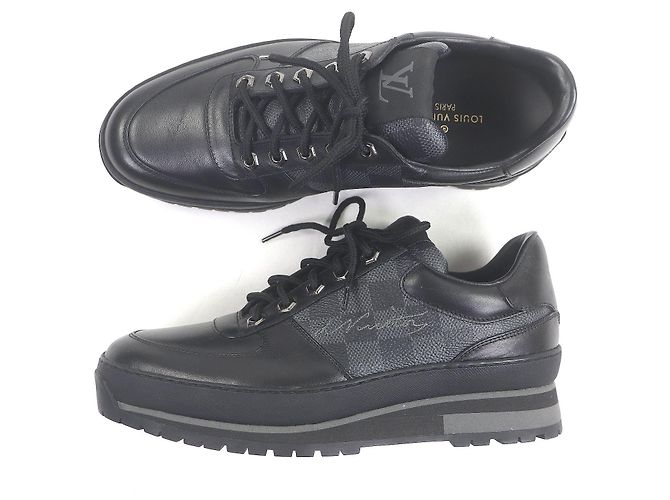Sneakers Louis Vuitton Harlem Richelieu Damier Marrone Nero - vista 3