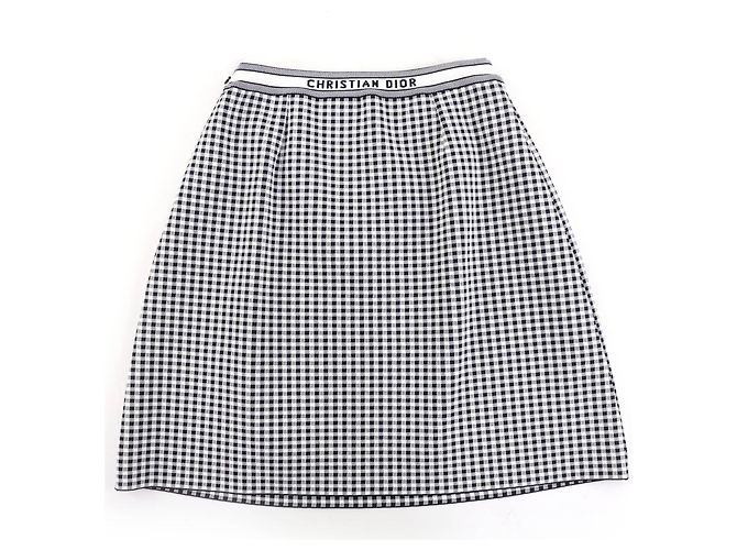 Falda Christian Dior de cuadros vichy Negro Blanco - vista 2