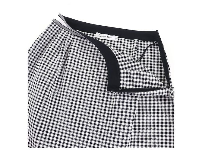 Falda Christian Dior de cuadros vichy Negro Blanco - vista 4
